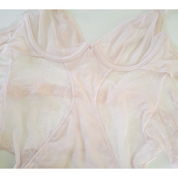 Adore Me NWT Pink Floral Lace Corset Babydoll Garter 34C Feminine Fairycore - Picture 5 of 9